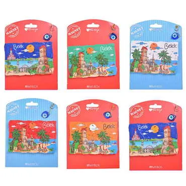 Belek Themed Plastic Base UV Printed Custom Backing Carded Fridge Magnet - 2