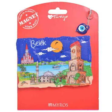 Belek Themed Plastic Base UV Printed Custom Backing Carded Fridge Magnet - 7