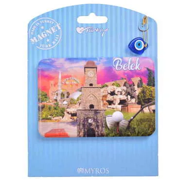Belek Themed Plastic Base UV Printed Custom Backing Carded Fridge Magnet - 14