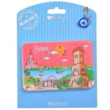Belek Themed Plastic Base UV Printed Custom Backing Carded Fridge Magnet - 16