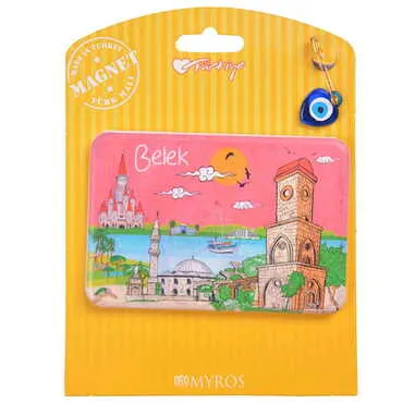 Belek Themed Plastic Base UV Printed Custom Backing Carded Fridge Magnet - 17