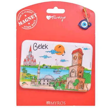 Belek Themed Plastic Base UV Printed Custom Backing Carded Fridge Magnet - 18