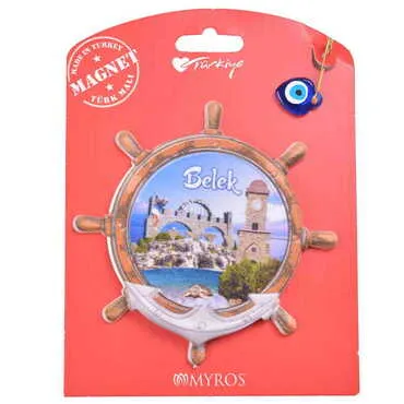Belek Themed Plastic Base UV Printed Custom Backing Carded Fridge Magnet - 26