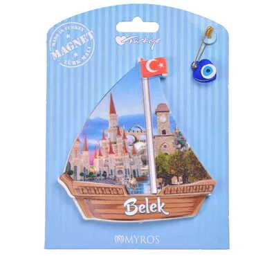 Belek Themed Plastic Base UV Printed Custom Backing Carded Fridge Magnet - 27