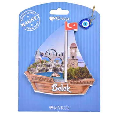 Belek Themed Plastic Base UV Printed Custom Backing Carded Fridge Magnet - 28