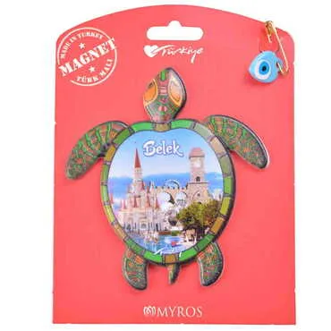 Belek Themed Plastic Base UV Printed Custom Backing Carded Fridge Magnet - 32
