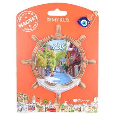 Kas Themed Plastic Base UV Printed Custom Backing Carded Fridge Magnet - 13