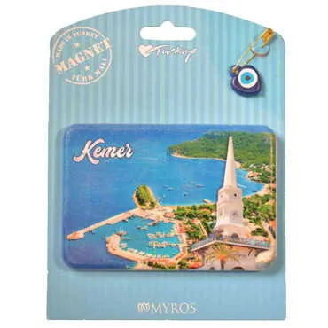 Kemer Themed Plastic Base UV Printed Custom Backing Carded Fridge Magnet - 19