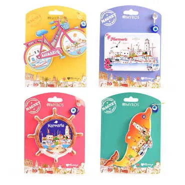 Toptan Marmaris Temalı Uv Baskılı Kartonetli Plastik Magnet - 2