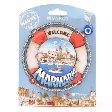 Toptan Marmaris Temalı Uv Baskılı Kartonetli Plastik Magnet - 4