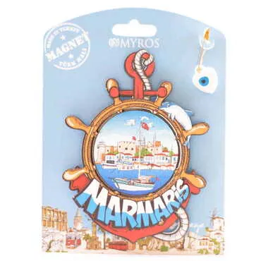 Toptan Marmaris Temalı Uv Baskılı Kartonetli Plastik Magnet - 6