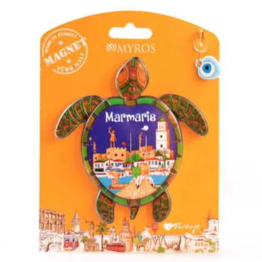 Toptan Marmaris Temalı Uv Baskılı Kartonetli Plastik Magnet - 14