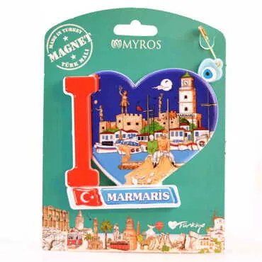 Toptan Marmaris Temalı Uv Baskılı Kartonetli Plastik Magnet - 16