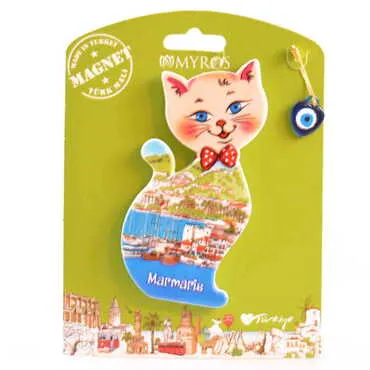 Toptan Marmaris Temalı Uv Baskılı Kartonetli Plastik Magnet - 17