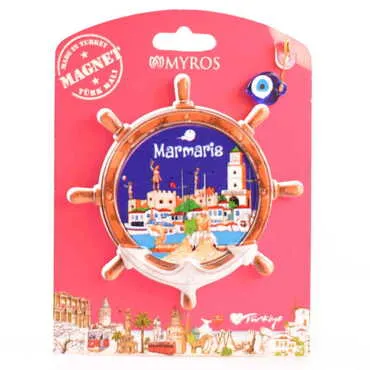 Toptan Marmaris Temalı Uv Baskılı Kartonetli Plastik Magnet - 18