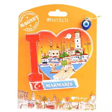Toptan Marmaris Temalı Uv Baskılı Kartonetli Plastik Magnet - 19
