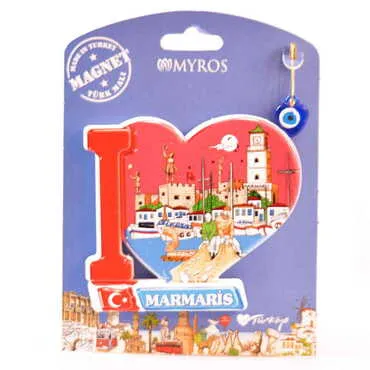Toptan Marmaris Temalı Uv Baskılı Kartonetli Plastik Magnet - 22