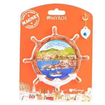 Toptan Marmaris Temalı Uv Baskılı Kartonetli Plastik Magnet - 30