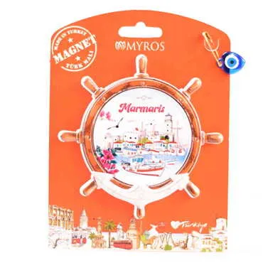 Toptan Marmaris Temalı Uv Baskılı Kartonetli Plastik Magnet - 31