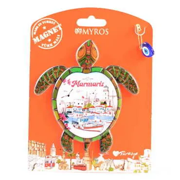 Toptan Marmaris Temalı Uv Baskılı Kartonetli Plastik Magnet - 33