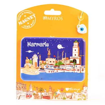 Toptan Marmaris Temalı Uv Baskılı Kartonetli Plastik Magnet - 40