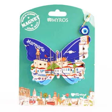 Toptan Marmaris Temalı Uv Baskılı Kartonetli Plastik Magnet - 43