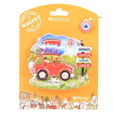 Toptan Marmaris Temalı Uv Baskılı Kartonetli Plastik Magnet - 47