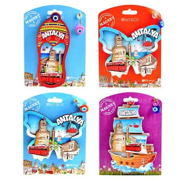 Toptan Antalya Temalı Uv Baskılı Kartonetli Ahşap Magnet - 2