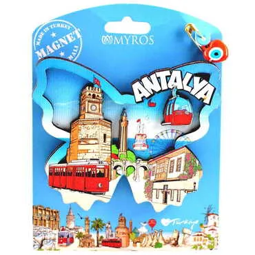 Toptan Antalya Temalı Uv Baskılı Kartonetli Ahşap Magnet - 6