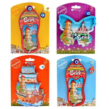Belek Themed Wooden UV Printed Custom Backing Carded Fridge Magnet - 2