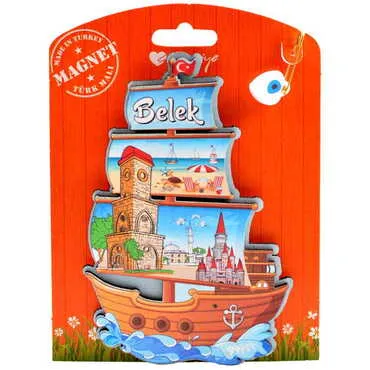 Belek Themed Wooden UV Printed Custom Backing Carded Fridge Magnet - 5