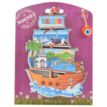 Kemer Themed Wooden UV Printed Custom Backing Carded Fridge Magnet - 2