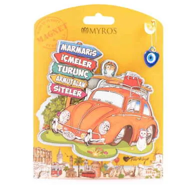 Marmaris Region Themed Wooden UV Printed Custom Backing Carded Fridge Magnet - 8