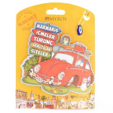 Marmaris Region Themed Wooden UV Printed Custom Backing Carded Fridge Magnet - 9