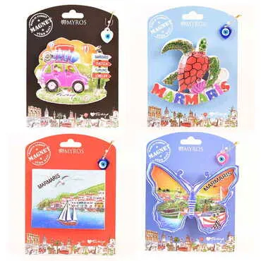 Toptan Marmaris Temalı Kartonetli UV Polyester Magnet - 2