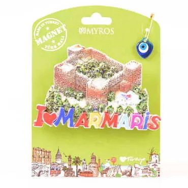 Toptan Marmaris Temalı Kartonetli UV Polyester Magnet - 11