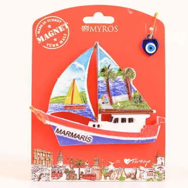 Toptan Marmaris Temalı Kartonetli UV Polyester Magnet - 14