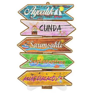 Ayvalik Themed Wooden Customised Door Sign Board 200x290 Mm - 6