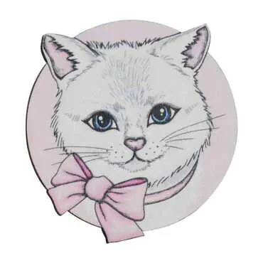 Toptan Kedi Temalı Myros Ahşap Rozet - 3