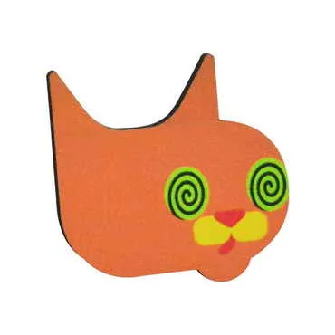 Toptan Kedi Temalı Myros Ahşap Rozet - 6