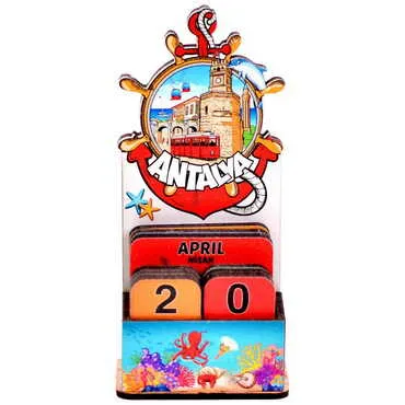 Antalya Themed Wooden Table Calendar - 7