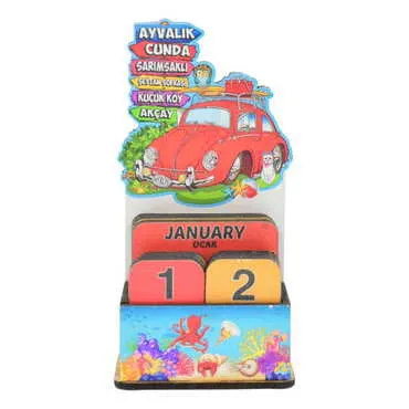 Ayvalik Themed Wooden Table Calendar - 5
