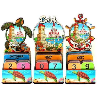 Belek Themed Wooden Table Calendar - 3
