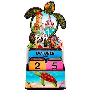 Belek Themed Wooden Table Calendar - 4