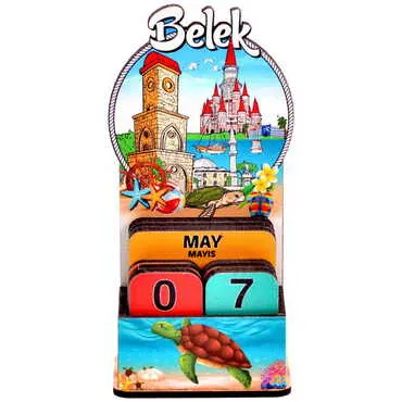 Belek Themed Wooden Table Calendar - 5