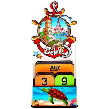 Belek Themed Wooden Table Calendar - 6