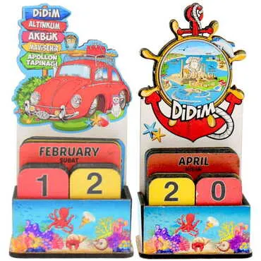 Didim Themed Wooden Table Calendar - 4