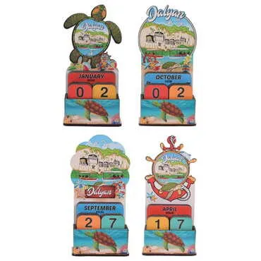 Dalyan Themed Wooden Table Calendar - 3