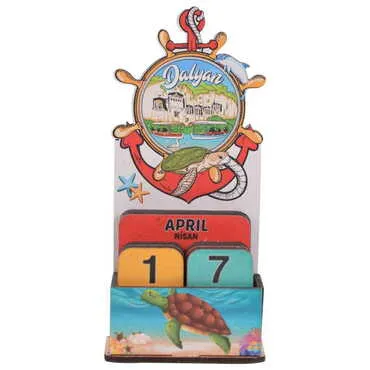 Dalyan Themed Wooden Table Calendar - 5
