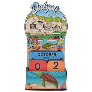 Dalyan Themed Wooden Table Calendar - 7